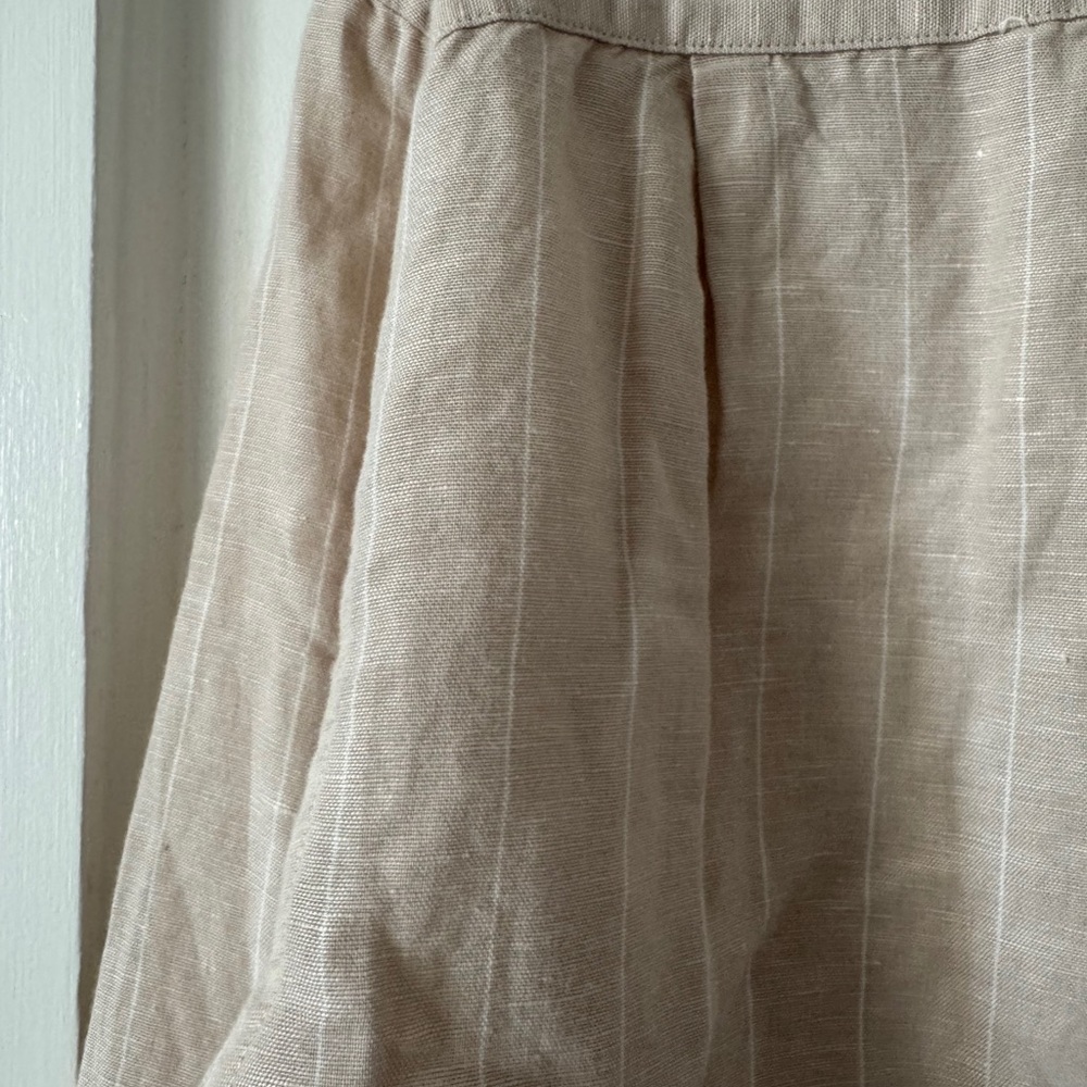 Mango Beige Linen Pinstripe Button-Down Shirt - Picture 4 of 4